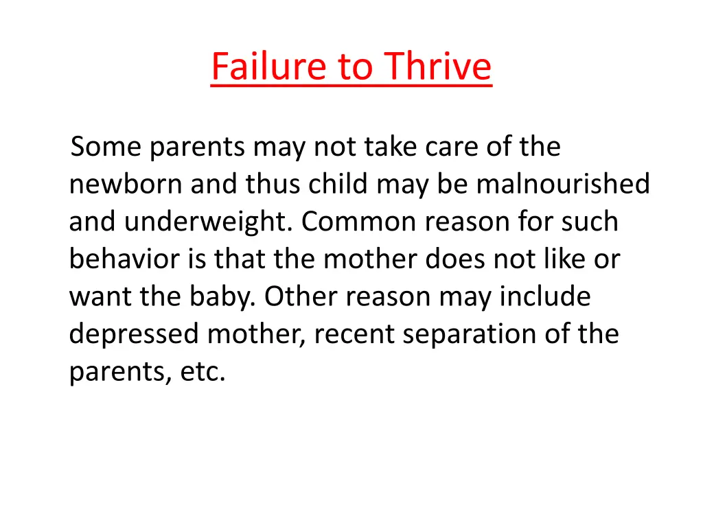 failure to thrive