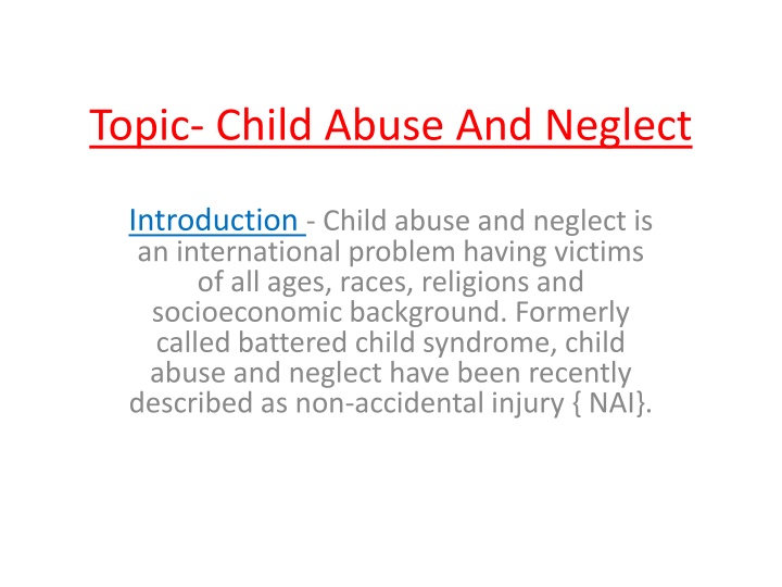 topic child abuse and neglect