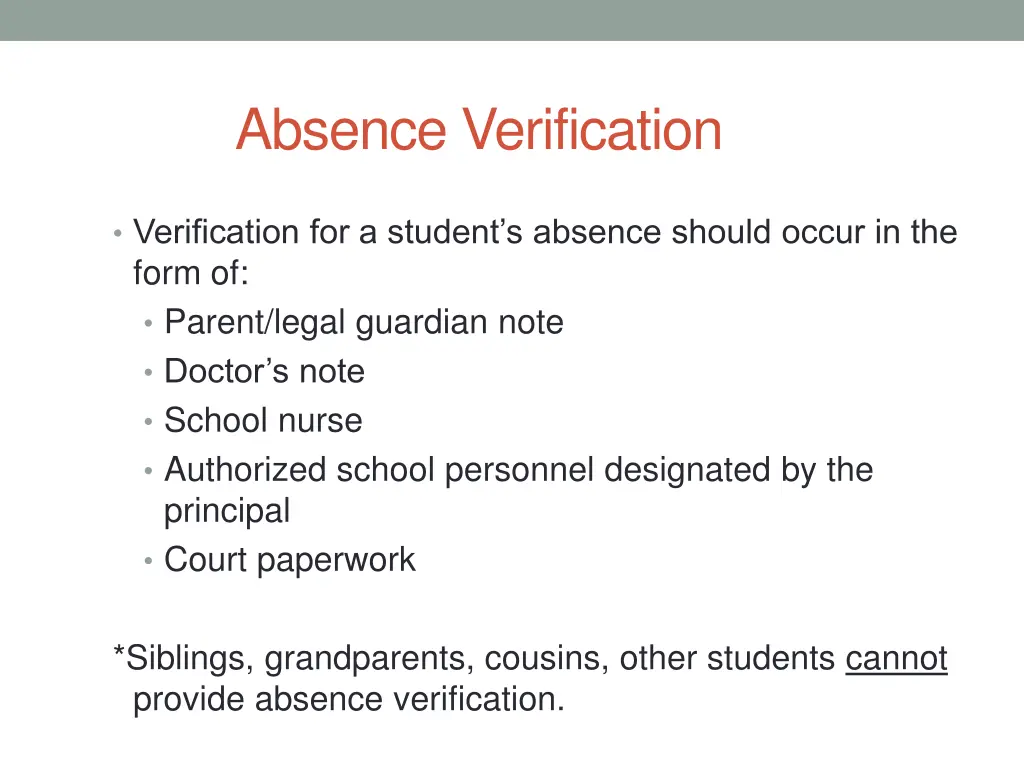 absence verification