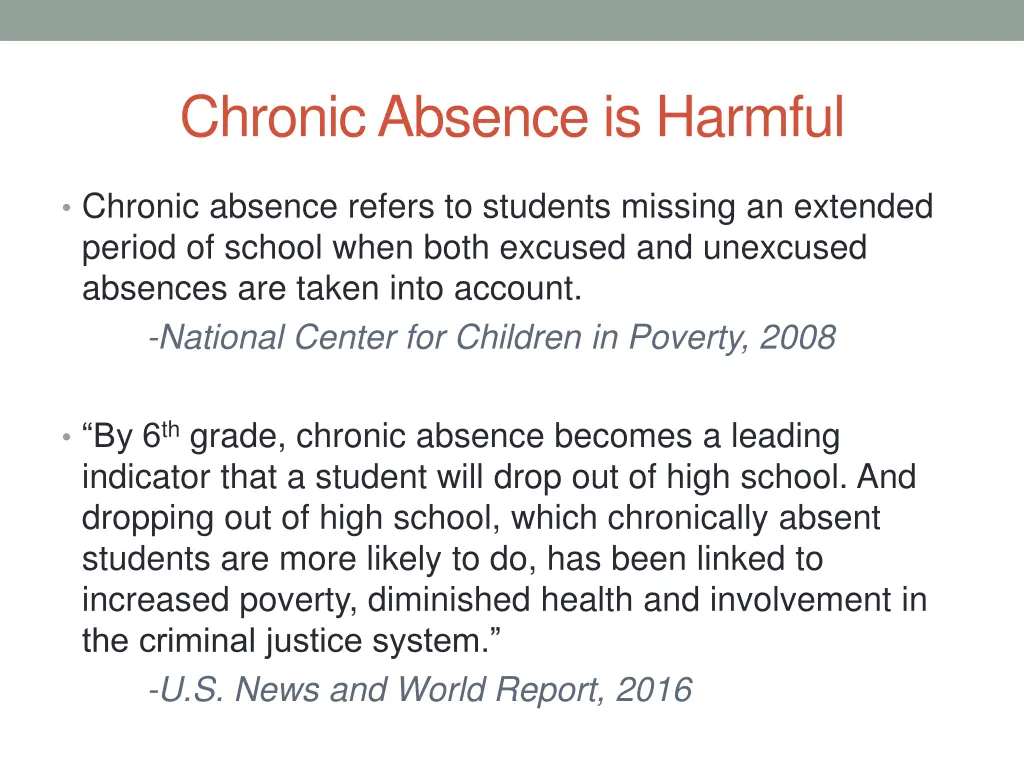 chronic absence is harmful