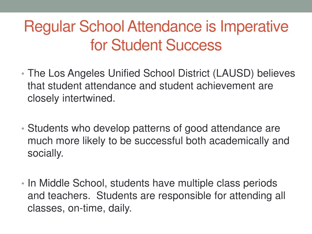 regular school attendance is imperative