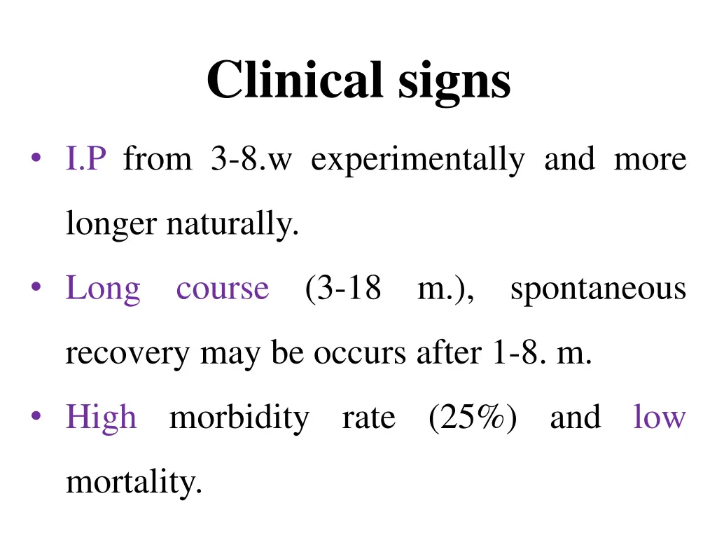 clinical signs