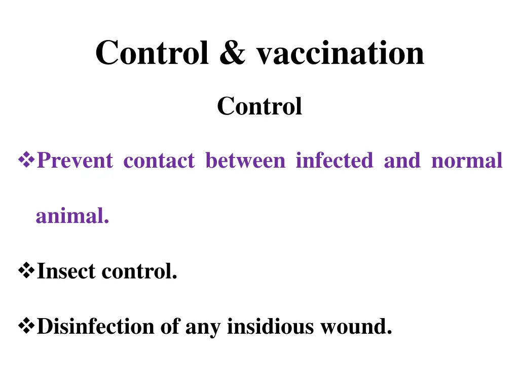 control vaccination