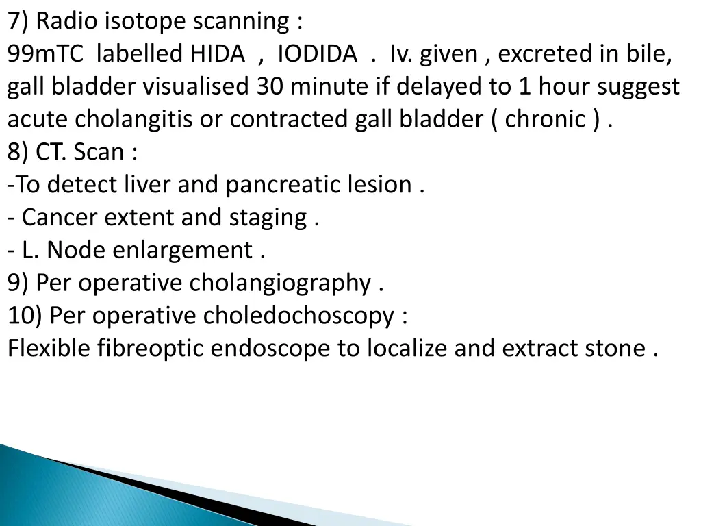 7 radio isotope scanning 99mtc labelled hida