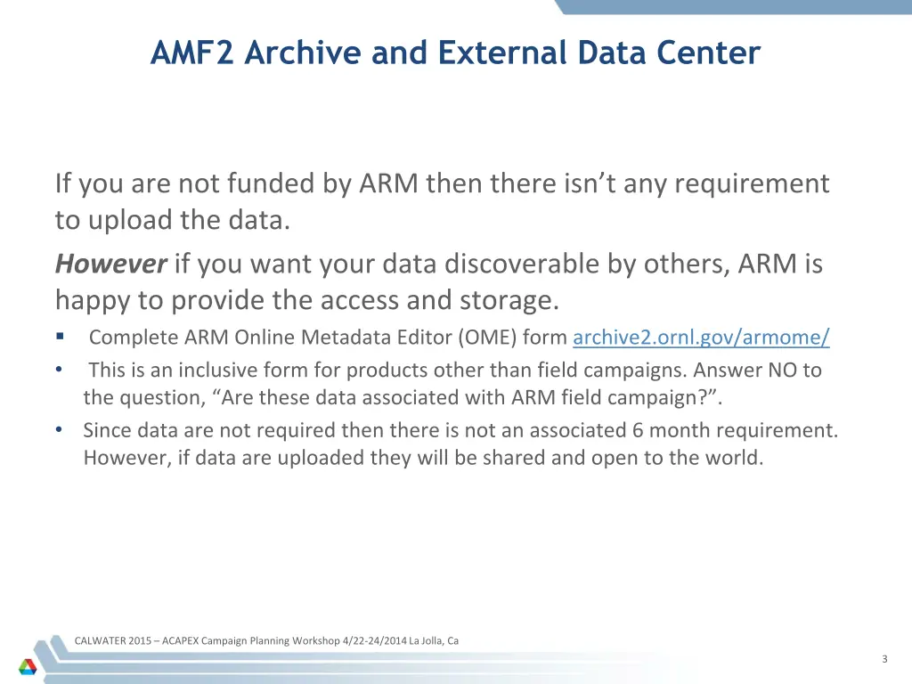 amf2 archive and external data center 1