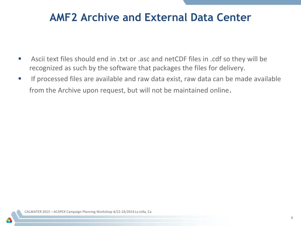 amf2 archive and external data center 3