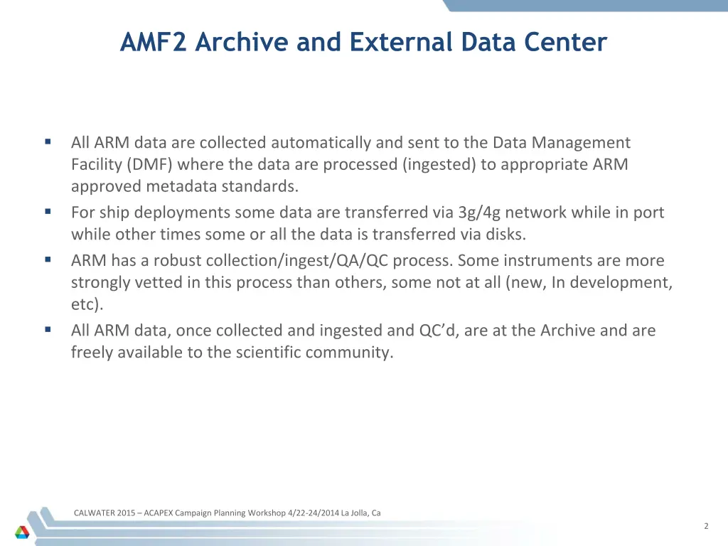 amf2 archive and external data center