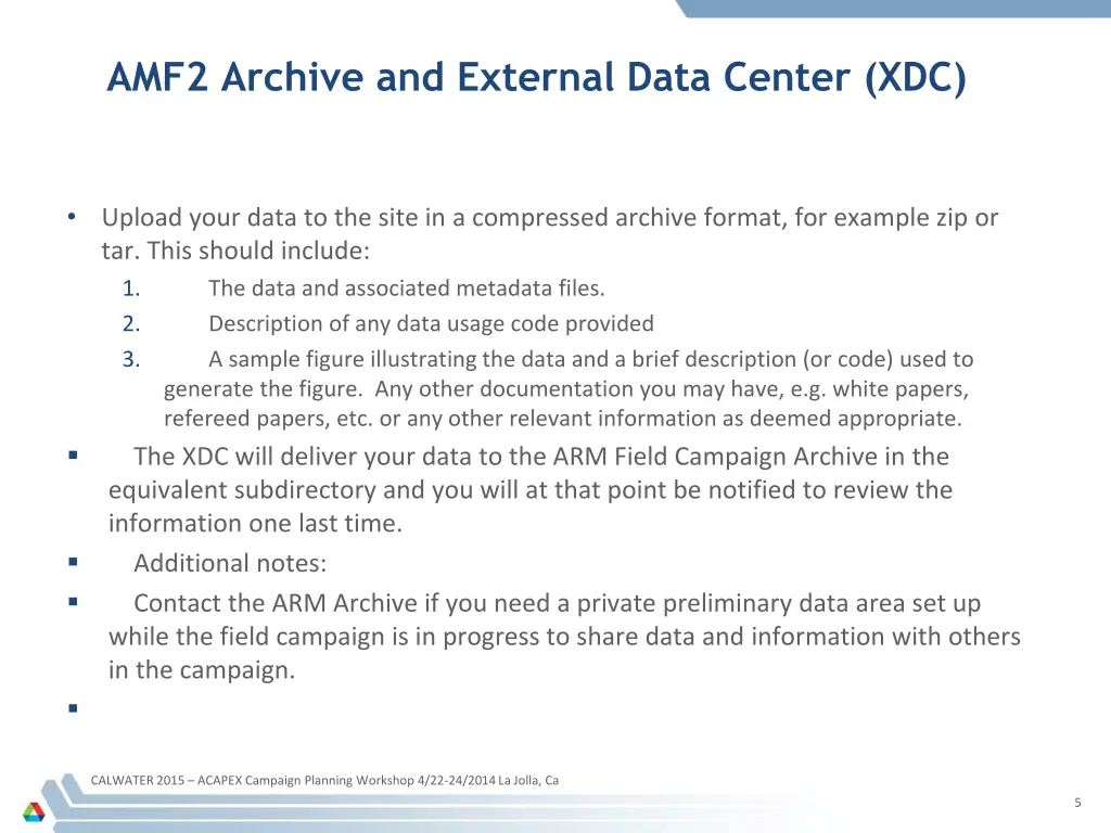 amf2 archive and external data center xdc