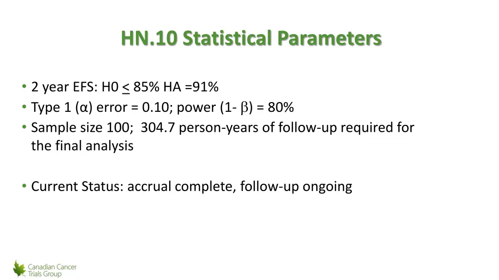 hn 10 statistical parameters