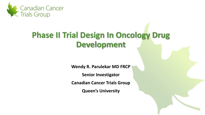 phase ii trial design in oncology drug development