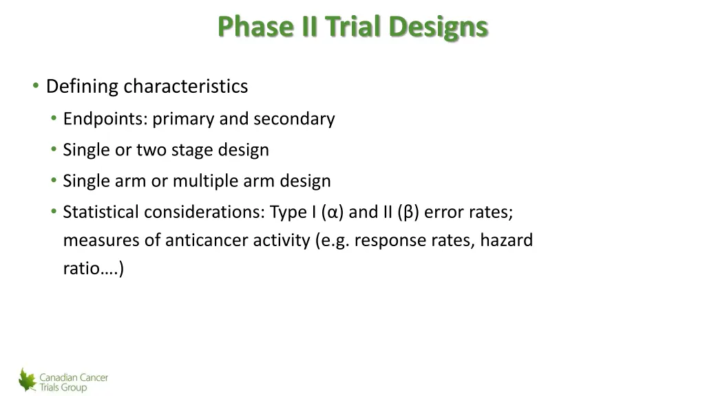 phase ii trial designs 1