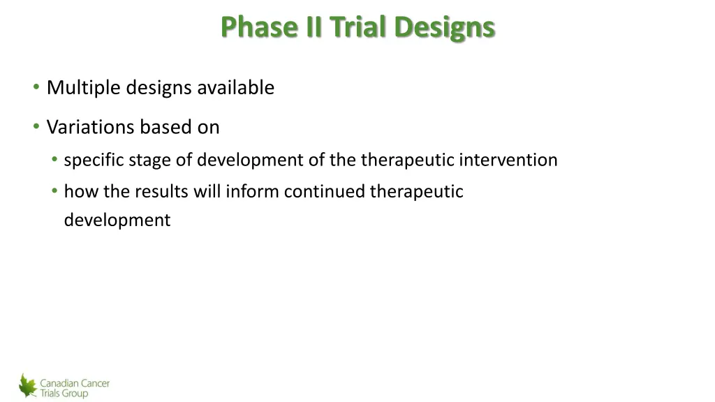 phase ii trial designs