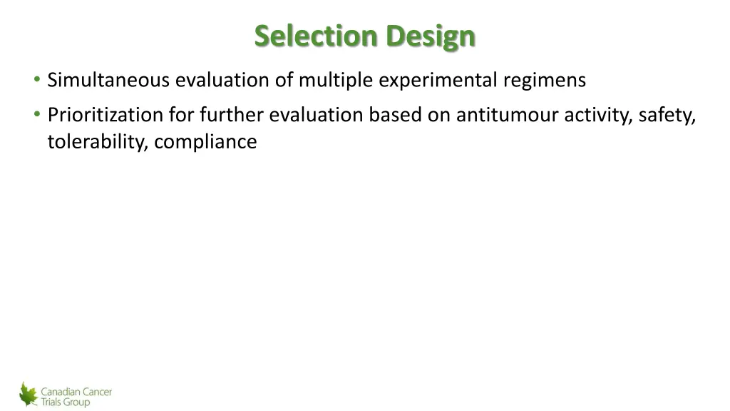 selection design