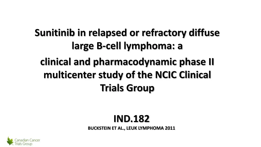 sunitinib in relapsed or refractory diffuse large