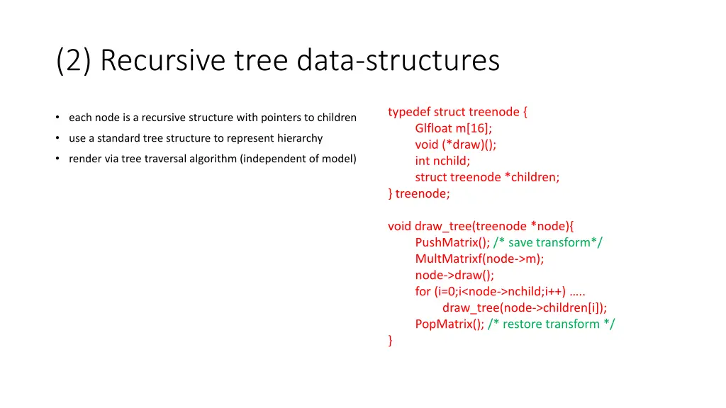 2 recursive tree data structures