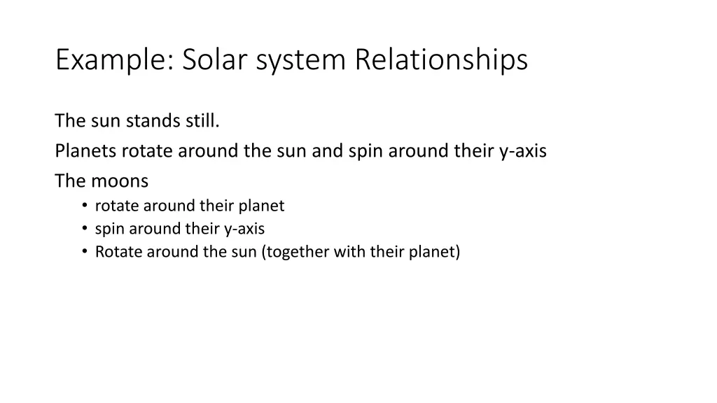 example solar system relationships