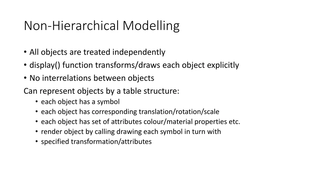 non hierarchical modelling 1