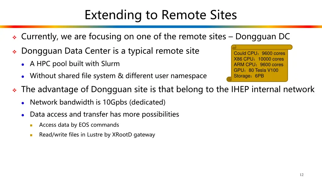 extending to remote sites