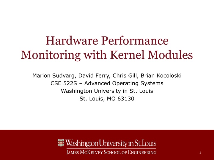 hardware performance monitoring with kernel