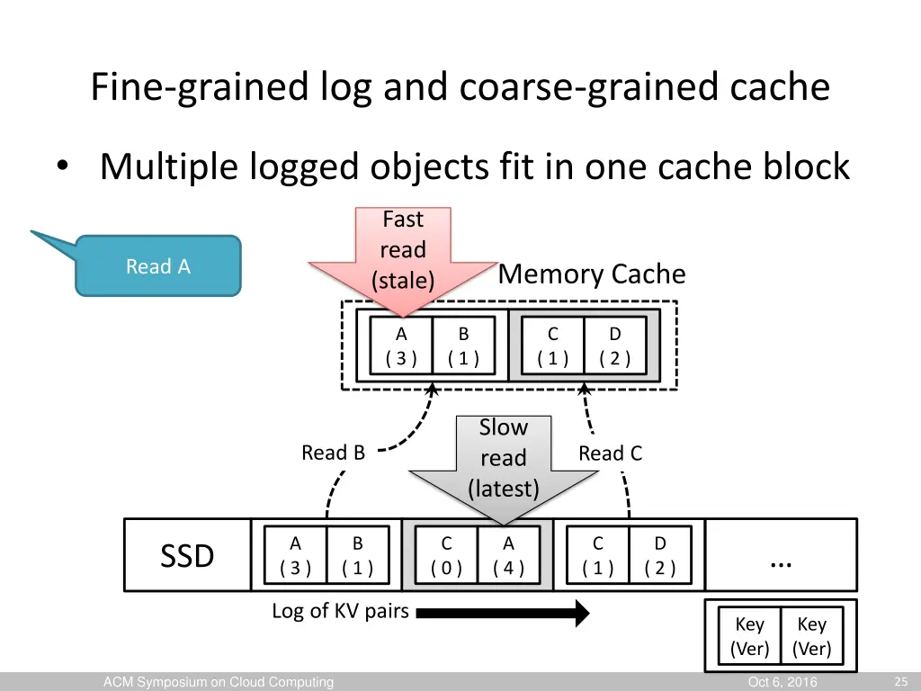 fine grained log and coarse grained cache 1