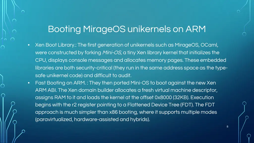 booting mirageos unikernels on arm