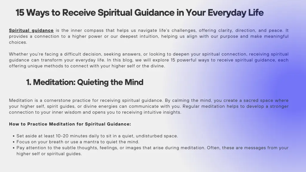 15 ways to receive spiritual guidance in your