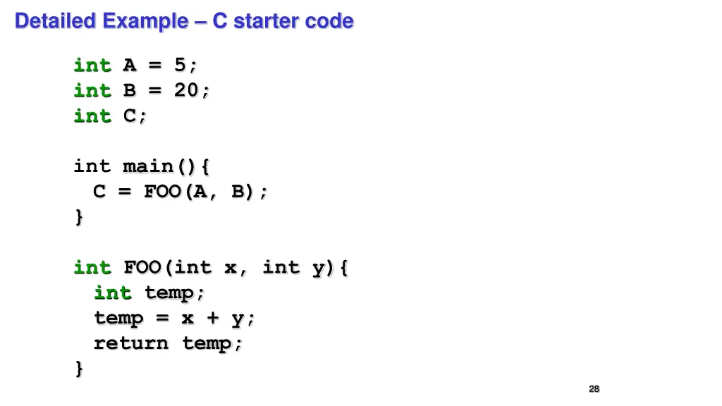 detailed example c starter code