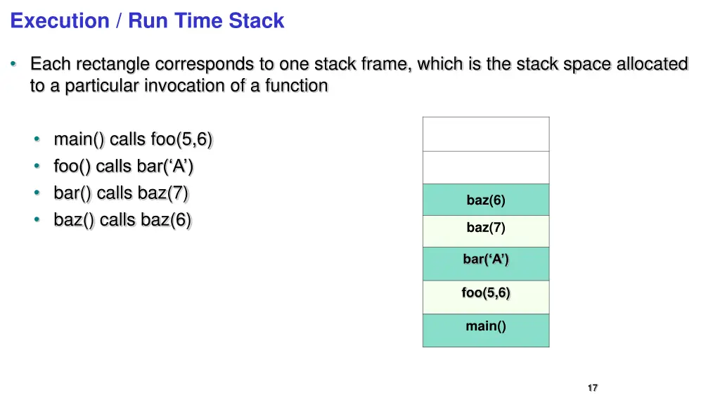 execution run time stack