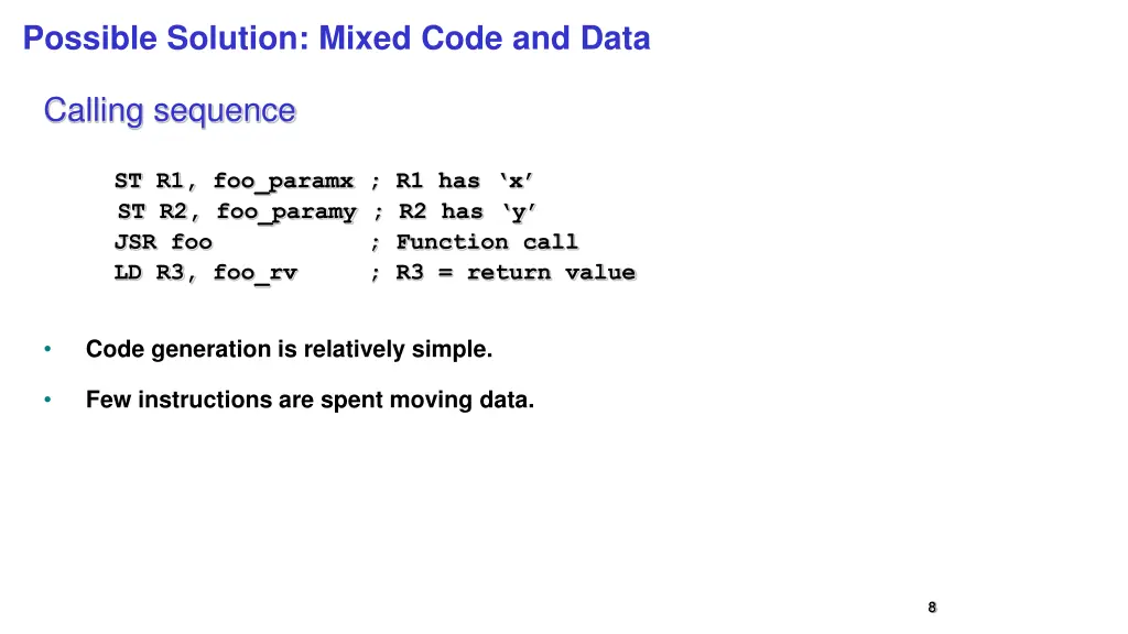 possible solution mixed code and data 1