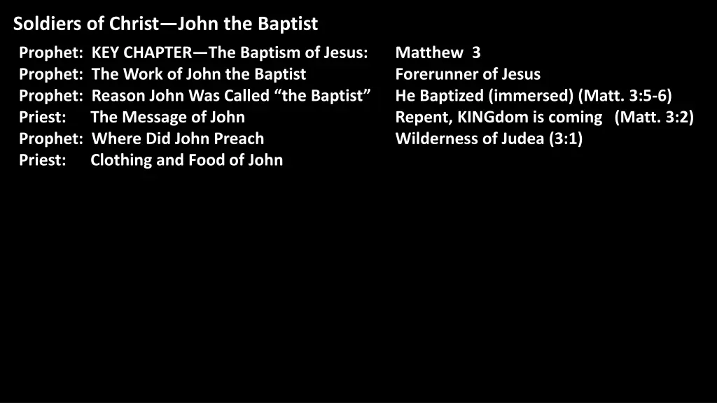 soldiers of christ john the baptist 11