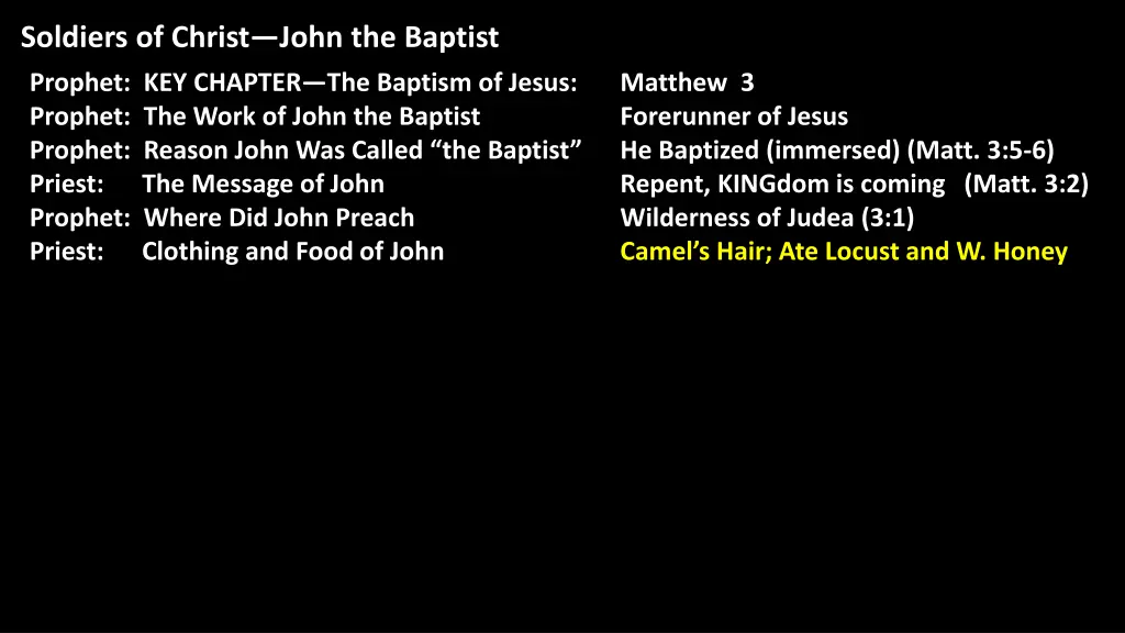 soldiers of christ john the baptist 12