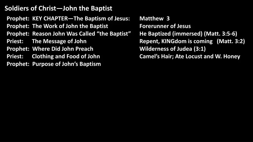 soldiers of christ john the baptist 13