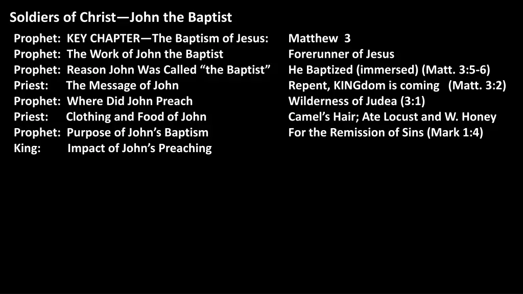 soldiers of christ john the baptist 15