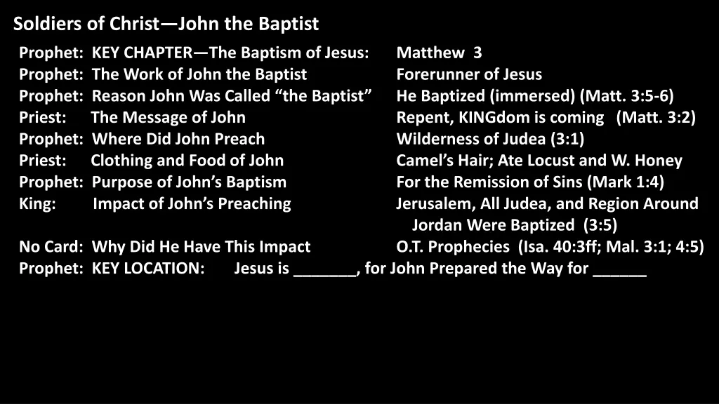 soldiers of christ john the baptist 20