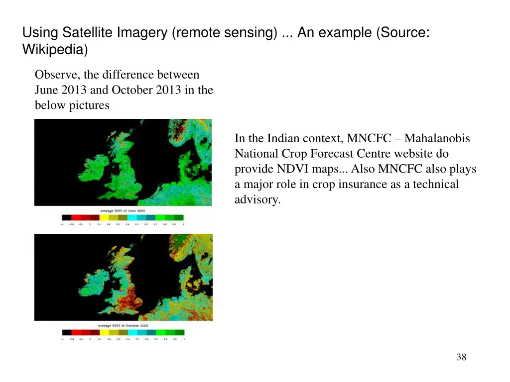 using satellite imagery remote sensing an example