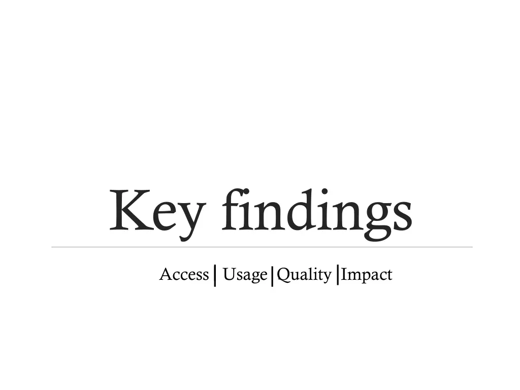 key findings