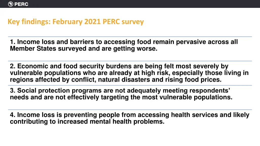 key findings february 2021 perc survey