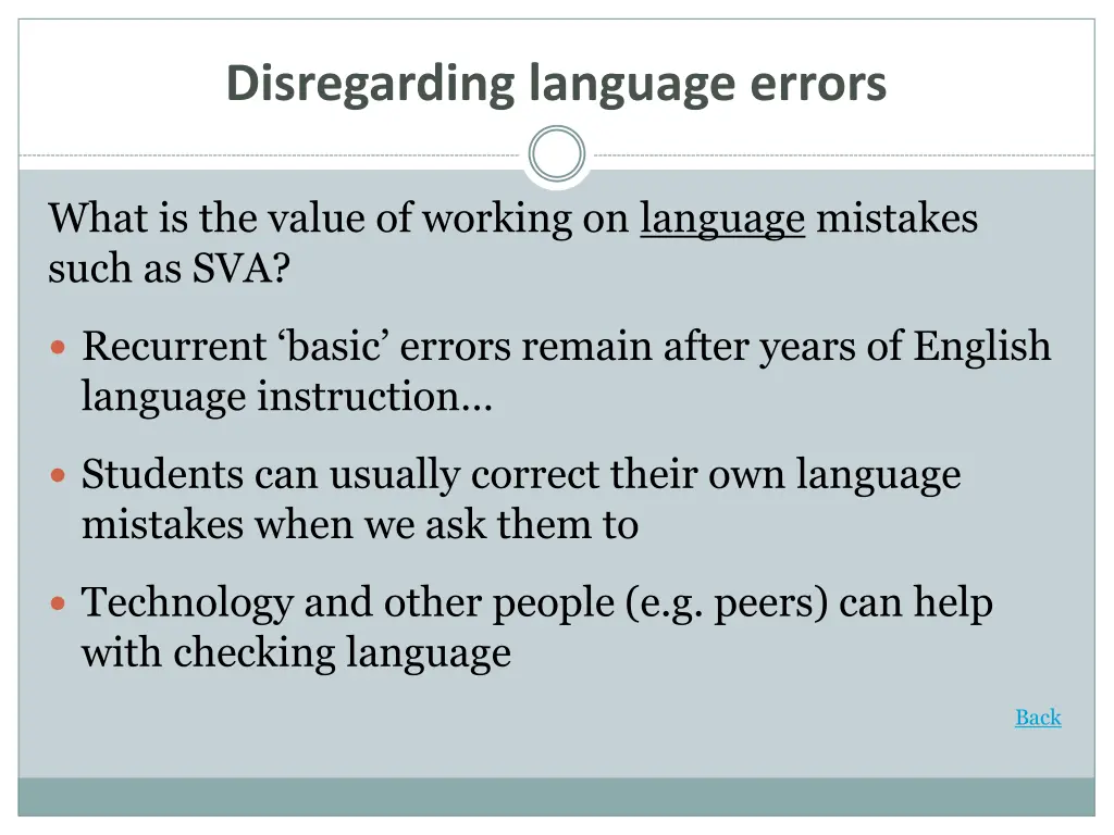 disregarding language errors