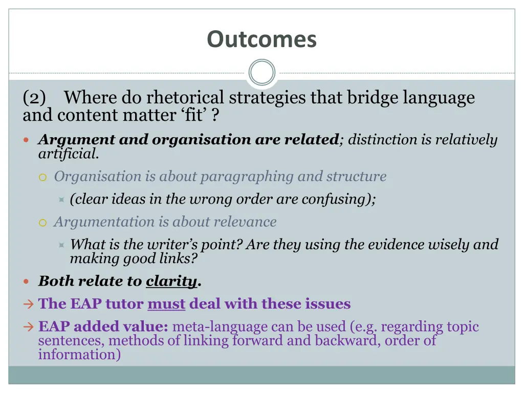 outcomes 1