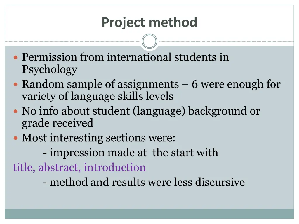 project method