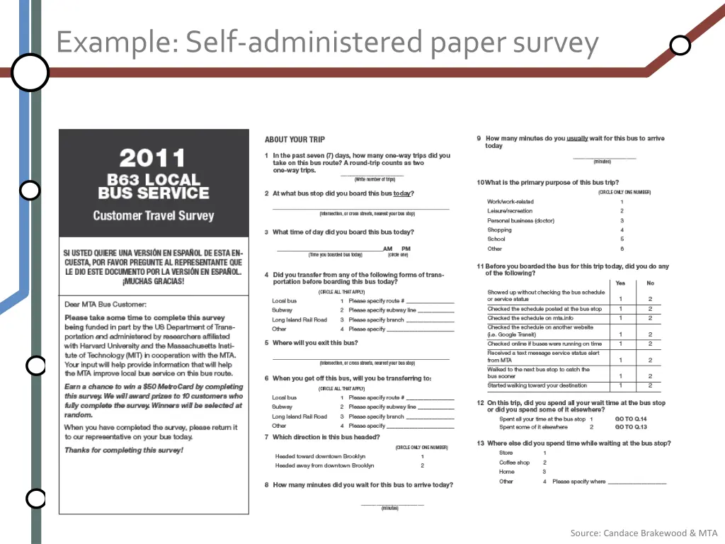 example self administered paper survey