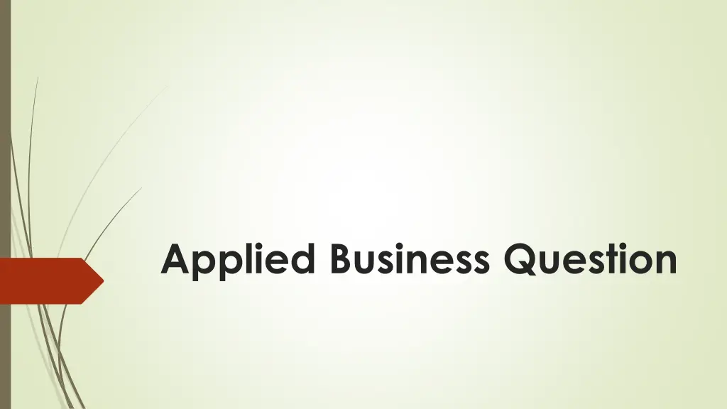 applied business question