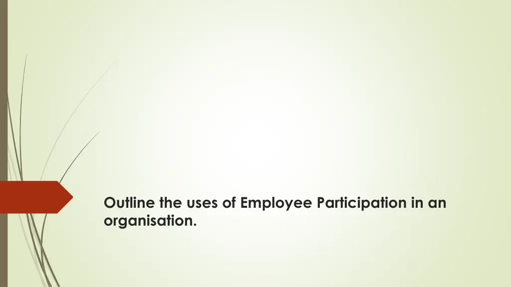 outline the uses of employee participation