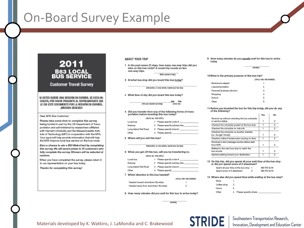 on board survey example