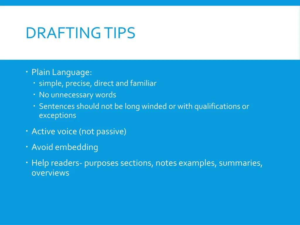 drafting tips