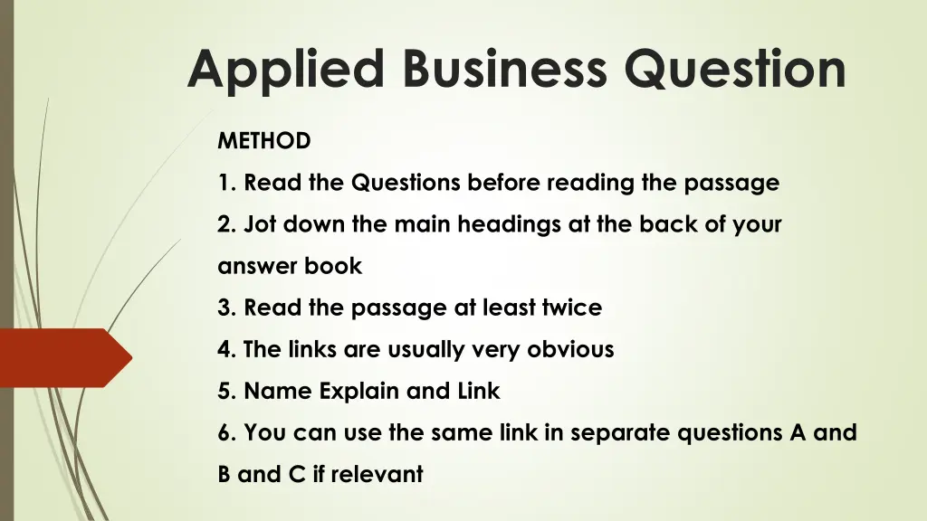 applied business question