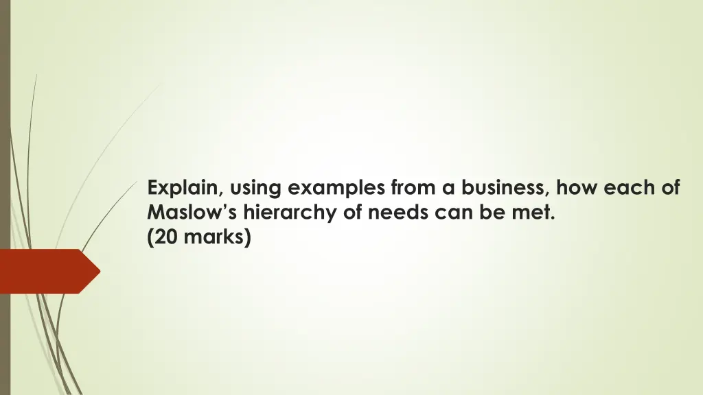 explain using examples from a business how each