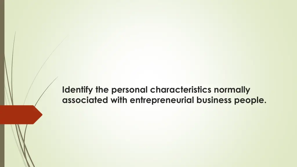 identify the personal characteristics normally