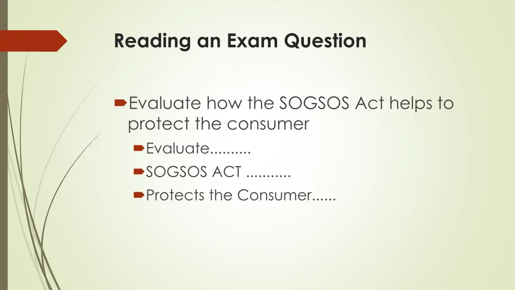 reading an exam question