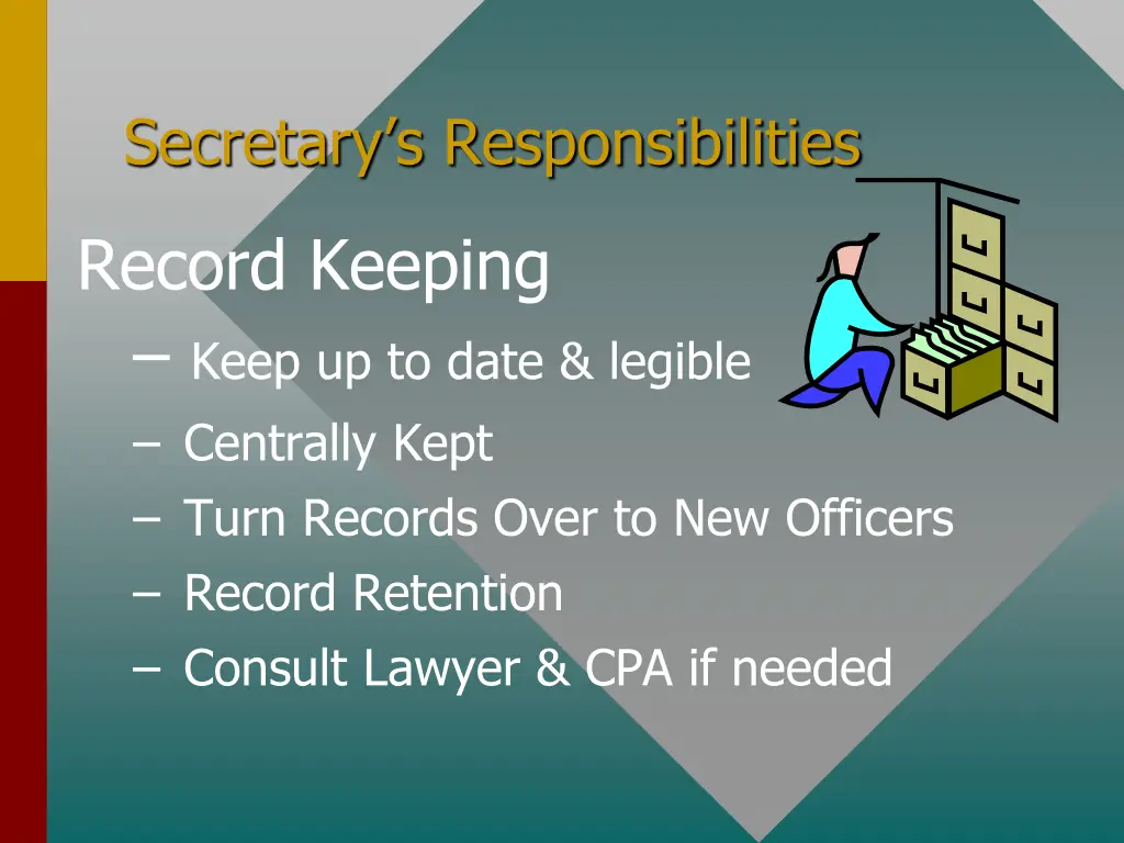 secretary s responsibilities 3